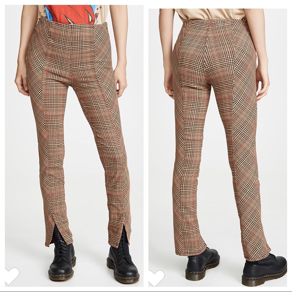 Free People Flyin High Plaid High Rise Skinny Pant - Picture 2 of 8